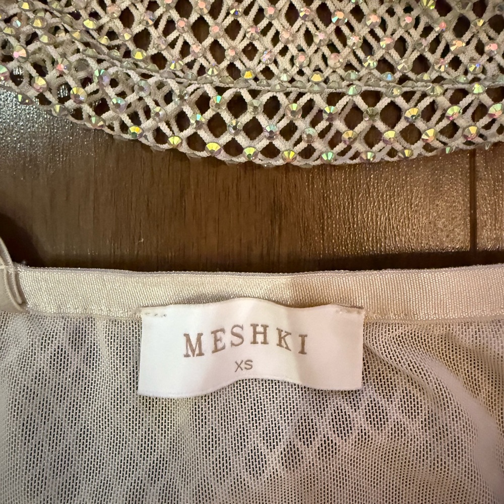 Meshki Beige Mesh Top - Picture 2 of 3
